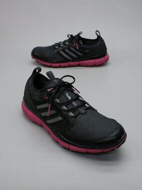 Adidas Ladies 11 Adistar Climacool Black Pink Spikeless Golf Shoes Lace Sneakers